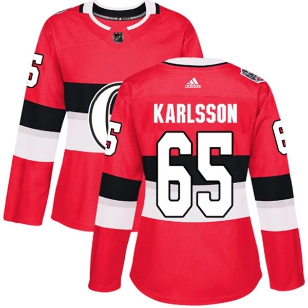 Damen Ottawa Senators Trikot Erik Karlsson 65 Rot 2017 100 Classic Authentic